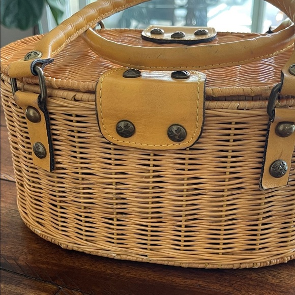 Patricia Nash Spring Boho Yellow Basket Handbag Majadas Bag - Picture 4 of 16